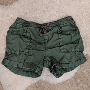Old Navy Green Cotton Elastic Waist Pull On Shorts